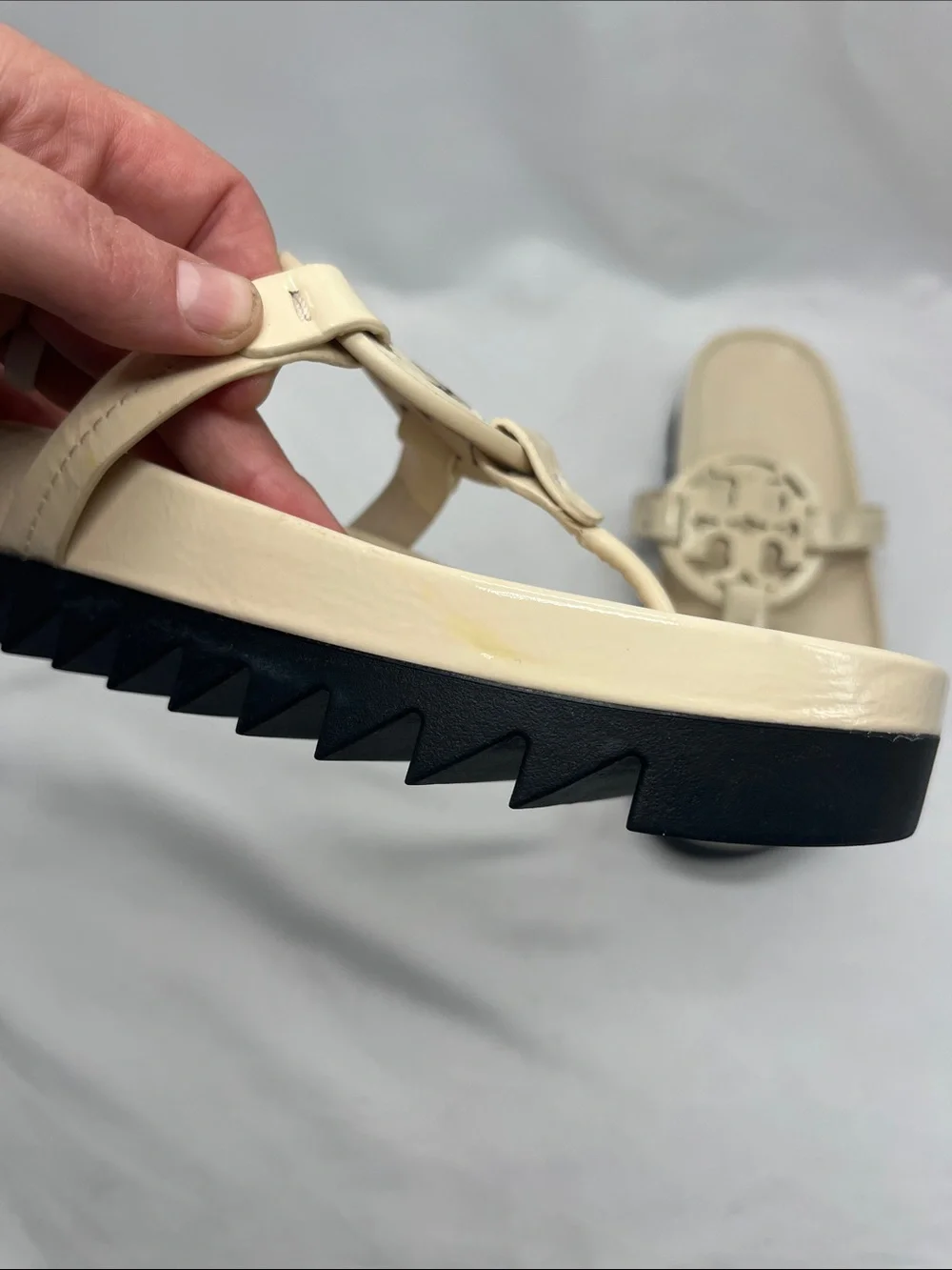 Tory Burch Cream Miller Cloud Lug Sandals